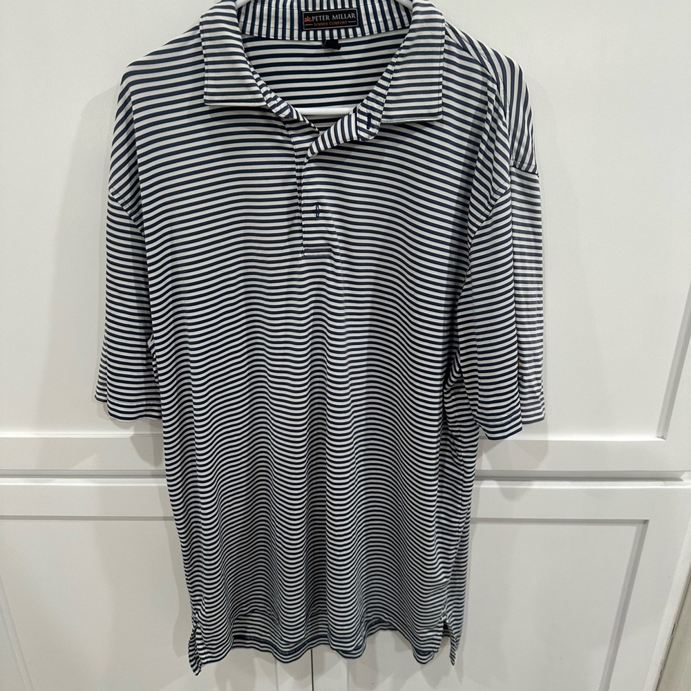 XL Peter Millar Summer Comfort Striped Polo